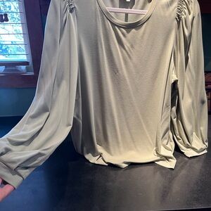 Another Love Cream Blouse with Ruched Sleeves